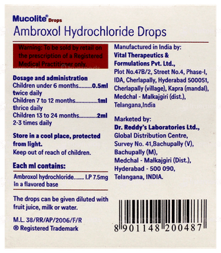 Mucolite Oral Drops 15Ml